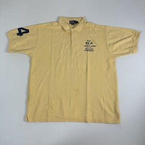 Vintage Polo Ralph Lauren Polo Shirt Men Size XL Preppy Yellow Big Logo USA Made